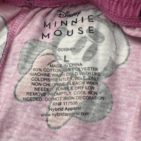 Disney Minnie Mouse Pink Graphic Women's Drawstring Pajamas Sz L NWT - Picture 6 of 6